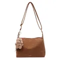 Borsa a tracolla vintage marrone scuro satinata con ciondolo a forma di cane - Con Ciondolo / Marrone