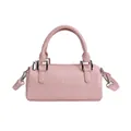 Borsa a mano cilindrica rosa con finiture argentate e tracolla staccabile chic - Rosa Senza Ciondolo