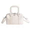 Chic cream white Boston style pillow bag with top handles and adjustable strap - Style Without Charm / White