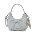 Sac bandoulière bleu clair avec nœud, motifs étoiles et breloque chien ballon - Style pendentif / Bleu (Avec Pendentif)