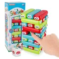 Family stackers brick tower stacking game with 30 colorful cartoon bricks and dice - Cartoon Face Stacking Set (707-68)