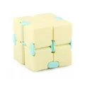 Fidget infinity cube toy in beige and light blue for stress relief and focus - Infinity Cube Yellow
