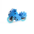 Blue large particle building block motorcycle DIY puzzle toy for toddlers - Style A / Blue