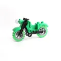 DIY large particle building block motorcycle in bright lime green color for kids - Style B / Green
