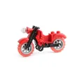 Red large particle building block motorcycle toy with translucent tires for kids - Style B / Red