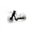 Lego-compatible building block motorcycle toy with white and black parts and clear tires - Style B / White