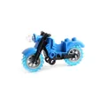 Blue large particle building block motorcycle toy with grey rims and high-quality ABS parts - Style B / Blue