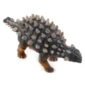 Handbemaltes Ankylosaurus Dino-Spielzeugmodell mit grauen Stacheln und Hauttextur - Dunkelgrauer Defensivstachel-Stil / Blau