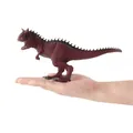 Modello realistico di dinosauro Carnotaurus con pelle rossa e punte su sfondo bianco - Rosso (JZD005)