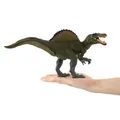 Spinosaurus dinosaur toy model with green skin and large sail fin held in hand - Spinosaurus Shape (JZD19-410g)