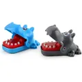 Mini hippo biting finger prank toy set in blue and grey colors for interactive fun - Mini Hippo (CC-09)