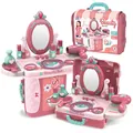 3-in-1 Kinder Frisiertisch Set im rosa Koffer mit Styling-Zubehör für Mädchen - Kosmetikkoffer (008-973A) / 0,85kg