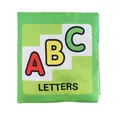 Soft baby cloth book with ABC letters and crinkle paper for sensory early learning - Alphabet / Green