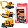 Mini alloy construction vehicle set with pull-back excavator and cement mixer - Excavator And Roller And Cement Mixer Style (K143A21)
