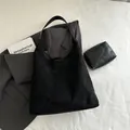 Black suede hobo bag set including a large shoulder bag and small matching pouch - Shoulder Bag Set / Black (Without Charm)