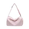 Pink large capacity fitness bag with waterproof fabric and adjustable shoulder strap - Pink