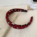 Handmade red leopard print headband for women with premium textured knit fabric - Zebra Stripes