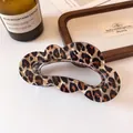 Elegant medium leopard print hair claw clip with acetate finish for fine hair styles - Coffee Leopard Cloud Hair Claw