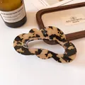 French vintage tortoiseshell hair claw clip with leopard print and cloud shape design - Dark Leopard Cloud Hair Claw