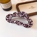Purple leopard print hair claw clip with elegant hollow wave design for women - Purple Leopard Cloud Hair Claw