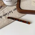 Minimalist tortoiseshell acetate hair clip in amber brown and blue tones - Blue Brown Hairpin
