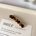 Pinza para el pelo con forma de corazón, textura de gelatina y patrón de carey - Carey Oscuro