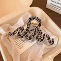 Elegante molletta per capelli con stampa mucca e glitter argento in confezione regalo - Onda Leopardo Nero