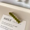 Pinza para el pelo ondulada verde Morandi de resina translúcida con clip de metal sólido - Verde