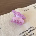 Pince à cheveux papillon en acétate lavande avec lettrage doré France Handmade - Violet