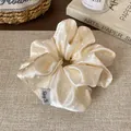 Coletero vintage francés de satén beige con lunares blancos y etiqueta cosida - Lunares Beige