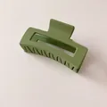 Matte finish Morandi green geometric hair claw clip in a minimalist rectangular design - Grass Green