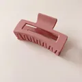 Matte finish rectangular hair claw clip in dusty pink for women's hair styling - Pink