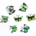 Realistic green butterfly hair clips set with alligator clips for hair styling - Green Series