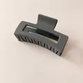 Matte dark grey hollow rectangular hair claw clip for thick hair styling - Light Gray
