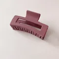 Matte dusty pink rectangular hollow hair claw clip with a minimalist geometric design - Light Purple