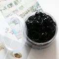 Lot d'élastiques à cheveux noirs dans un pot transparent pour une coiffure sans couture - Petit Épaissi Noir