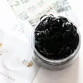 Pot d'élastiques à cheveux noirs sans couture en caoutchouc haute élasticité - Ordinaire Noir