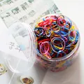 Élastiques à cheveux colorés sans couture en pot pour un coiffage sans dommage - Bijoux Noirs Extra-épais De Petite Taille (environ 800 Pièces)