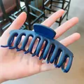 Durable large matte navy blue hair claw clip for elegant updo hairstyles and bath - Navy Blue