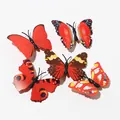 Realistic 3D butterfly hair clips set in red and brown patterns with lifelike wings - Red Series