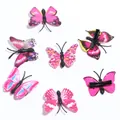 Set of seven realistic pink butterfly hair clips with sturdy black alligator clips - Light Rose Series