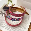 Three-piece headband set featuring red plaid, vintage floral patterns and solid pink - Floral Single Item / Red Series (Floral)