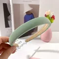 Serre-tête minimaliste en tissu éponge vert clair avec texture douce pour femmes et filles - Vert menthe