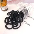 Élastiques à cheveux noirs à haute élasticité, chouchous en nylon sans couture - Série Noire Quadrillée