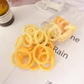 Lot de chouchous haute élasticité jaune et orange avec une texture côtelée douce - Série Jaune Quadrillée
