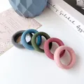 5-piece set of seamless high elasticity hair ties in muted gray blue green pink - Thickened Style / Set of 5 / Blue Pink