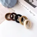 5-piece seamless elastic hair tie set in earthy knit tones for women's hair styling - Thickened Style / Set of 5 / Coffee Series