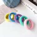 5-pack seamless elastic hair ties in pastel macaron colors with woven texture - Thickened Style / Set of 5 / Candy Colors