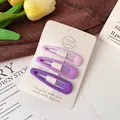 Three-piece matte purple gradient BB hair clips set on a handmade display card - Teardrop