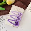 Set of three matte purple teardrop hair clips in light to dark shades on a card - Classic Waterdrop Style